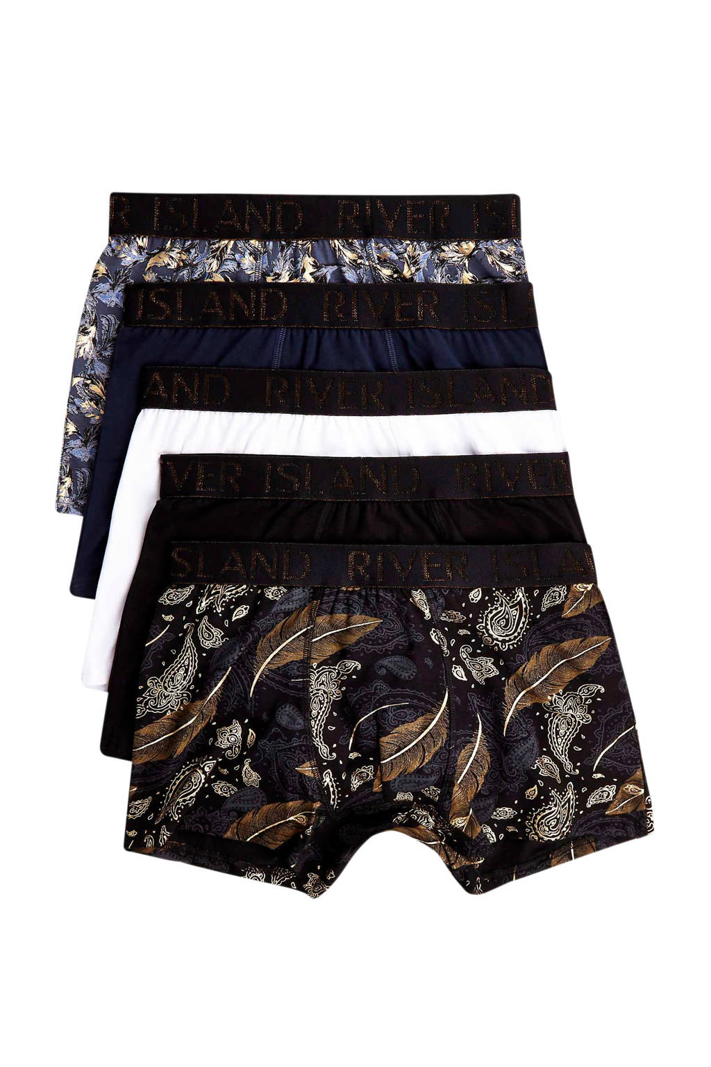 River Island boxershort (set van 5), Zwart/wit