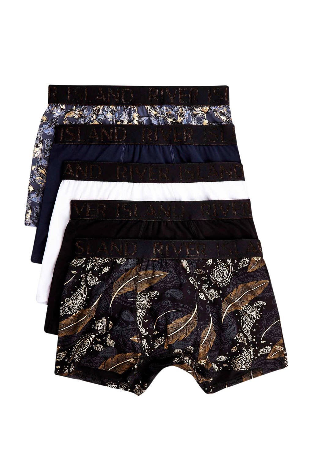River Island boxershort (set van 5), Zwart/wit