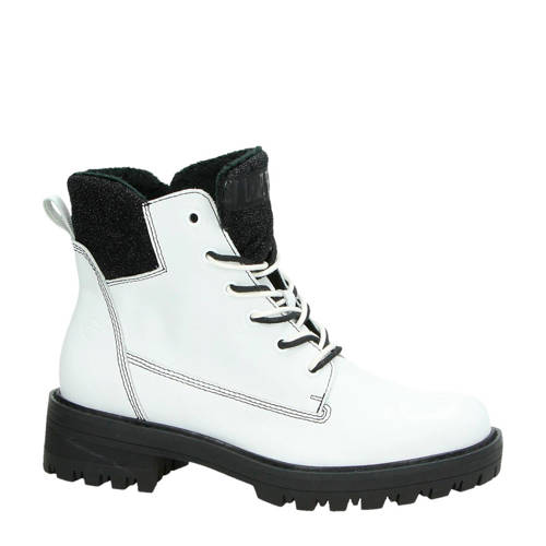 Tamaris Leren Veterboots Wit tamaris kopen in de aanbieding