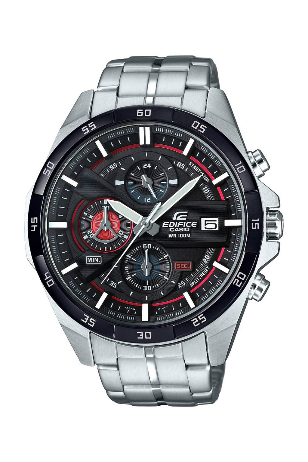 Edifice horloge, Zilverkleurig/rood