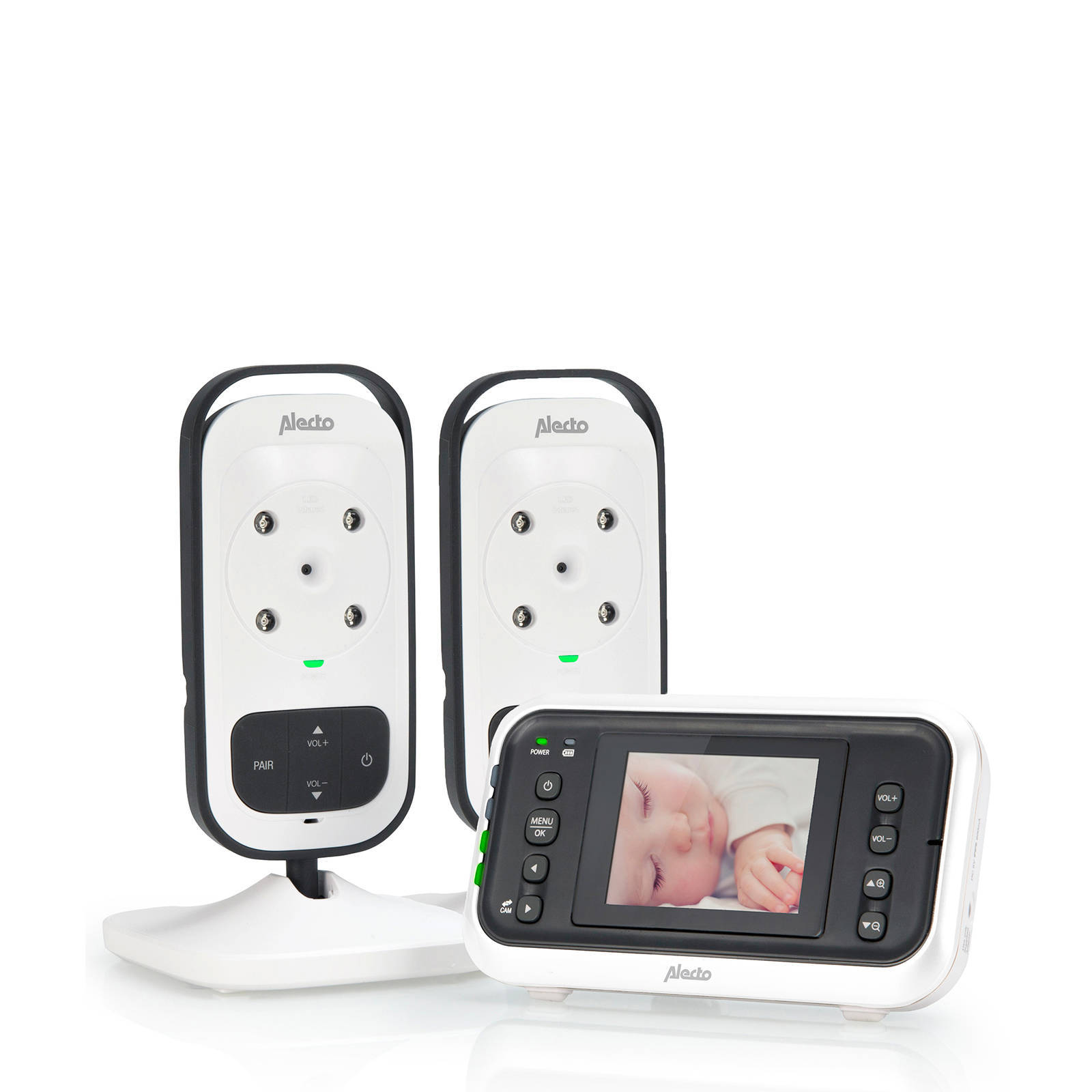 Alecto DVM 75 + DVM 75C babyfoon met 2 camera's en 2.4' kleurenscherm