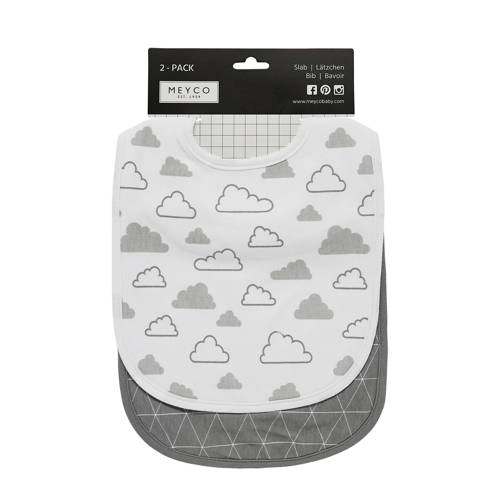 Meyco Slabbetjes Set Van 2 Trianglelittle Clouds meyco kopen in de aanbieding