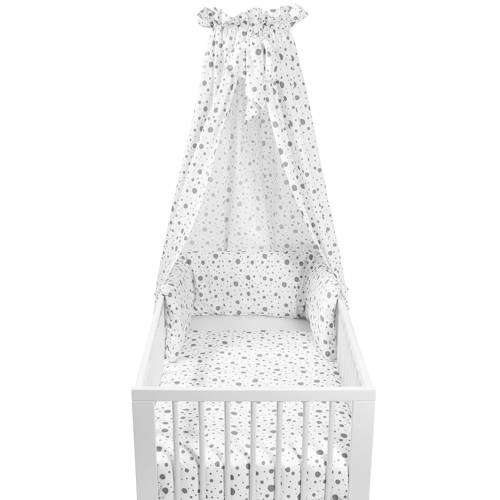 Meyco Dots Babyset Ledikant 4 Delig Witgrijs meyco kopen in de aanbieding Meyco Dots Babyset Ledikant 4 Delig Witgrijs meyco kopen in de aanbieding