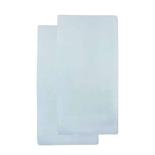 Meyco Katoenen Hoeslaken Peuterbed 70X140150 Set Van 2 Lichtblauw meyco kopen in de aanbieding