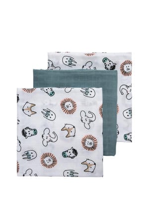 hydrofiele doek 70x70 cm (set van 3) animal/uni