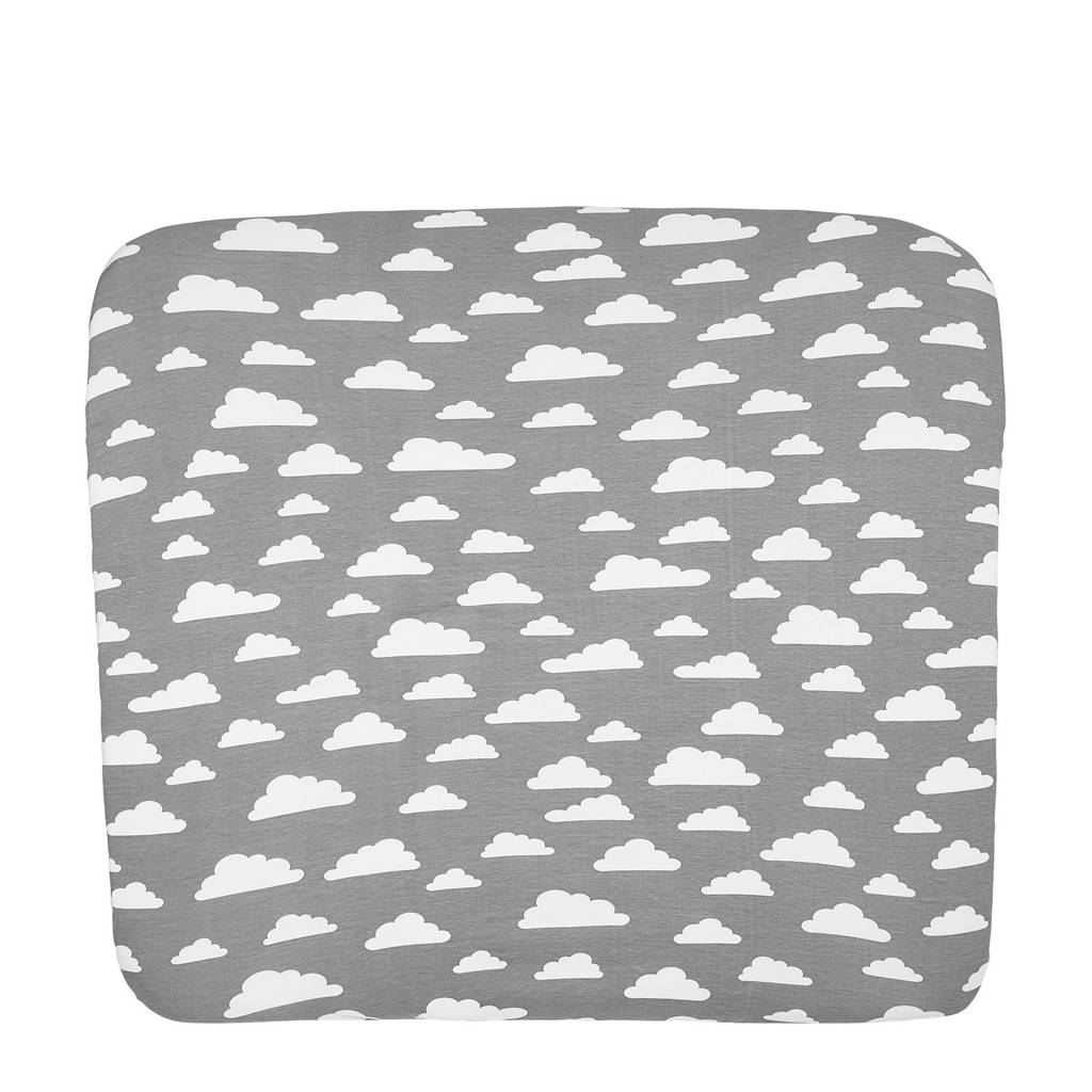 Meyco Little Clouds aankleedkussenhoes 85x75 cm grijs, Grijs