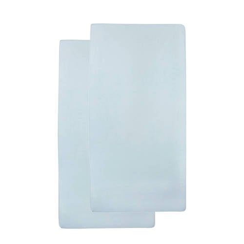 Meyco Katoenen Hoeslaken Ledikant 60X120 Cm Set Van 2 Lichtblauw meyco kopen in de aanbieding