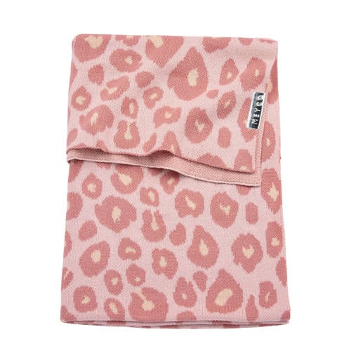 Meyco Panter Gebreide Ledikantdeken 100X150 Cm Roze meyco kopen in de aanbieding