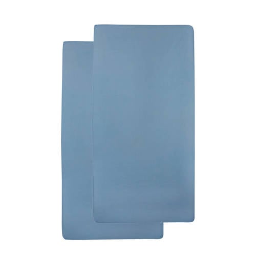 Meyco Katoenen Hoeslaken Wieg 40X8090 Cm Set Van 2 Jeans meyco kopen in de aanbieding