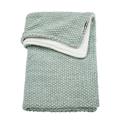 Meyco Relief Mixed Wiegdeken Met Velours 75X100 Cm Stone Green meyco kopen in de aanbieding