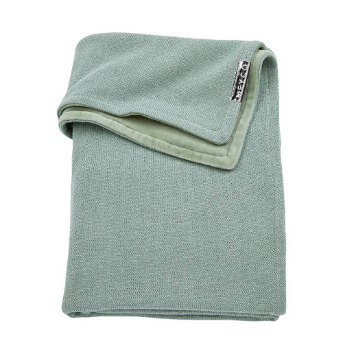 Meyco Knit Basic Deluxe Wiegdeken 75X100 Cm Stone Green meyco kopen in de aanbieding