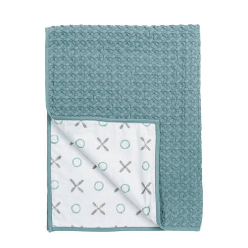 Meyco Silverline Xo Wiegdeken Groen 75X100 meyco kopen in de aanbieding
