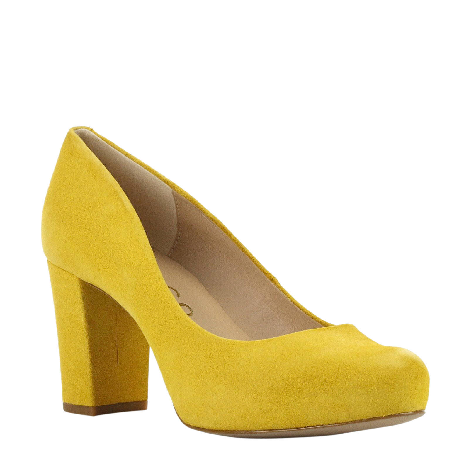 Unisa suède pumps geel | wehkamp