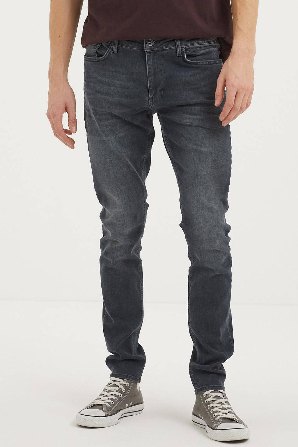 Purewhite skinny fit jeans The Jone donkerblauw