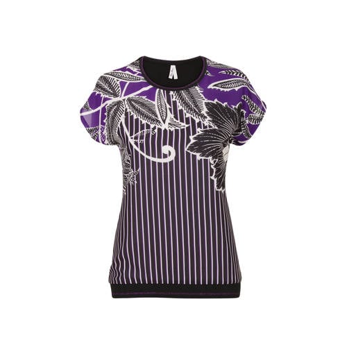 Miss Etam Regulier Gebloemd T Shirt Zwart miss etam kopen in de aanbieding