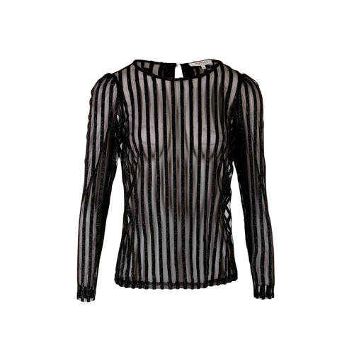 Morgan Gestreepte Top Transparant Zwart morgan kopen in de aanbieding Morgan Gestreepte Top Transparant Zwart morgan kopen in de aanbieding