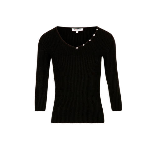 Morgan Glitter Trui Met Studs Zwart morgan kopen in de aanbieding