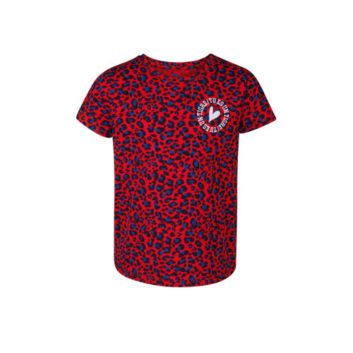 We Fashion T Shirt Met Panterprint En Tekst Rood we fashion kopen in de aanbieding