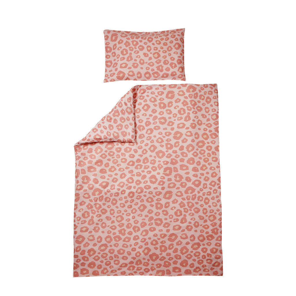 Meyco Panter dekbedovertrek ledikant 100x135 cm roze, Oudroze/lichtroze