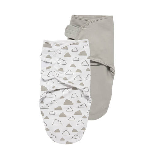 Meyco Little Clouds Inbakerdoek 4 6 Mnd Set Van 2 Witgrijs meyco kopen in de aanbieding