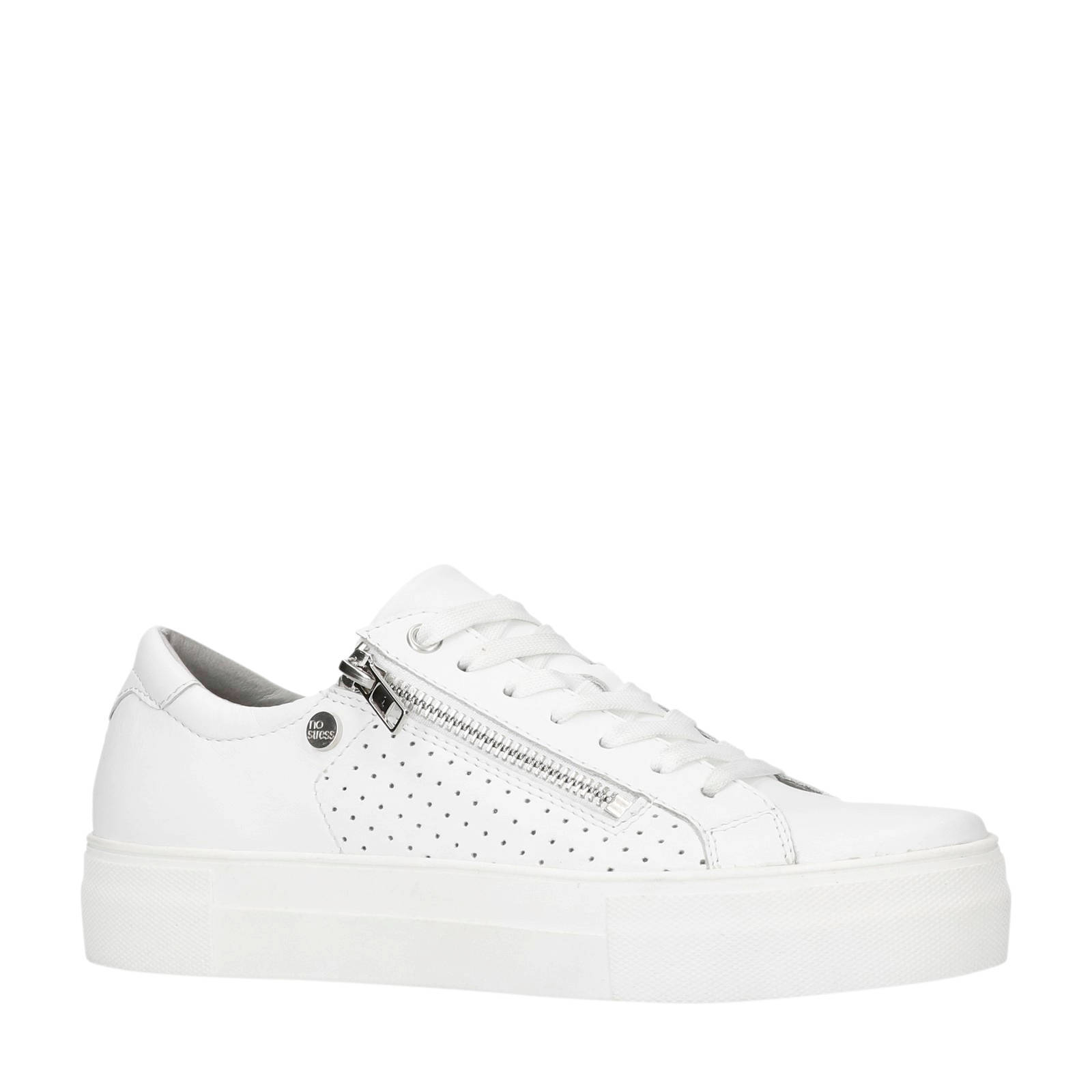 No Stress leren sneakers wit | wehkamp