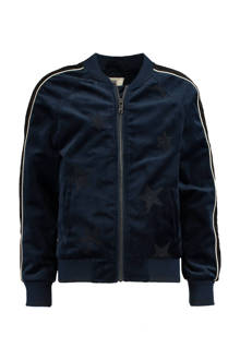 fluwelen bombervest Silvie met sterren blauw