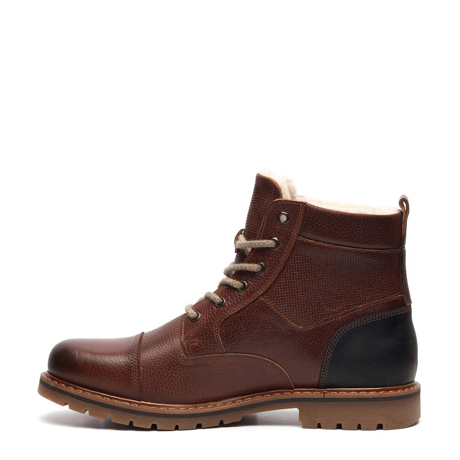 Scapino TwoDay hoge warm gevoerde leren veterboots bruin TwoDay hoge warm gevoerde leren veterboots bruin (heren
