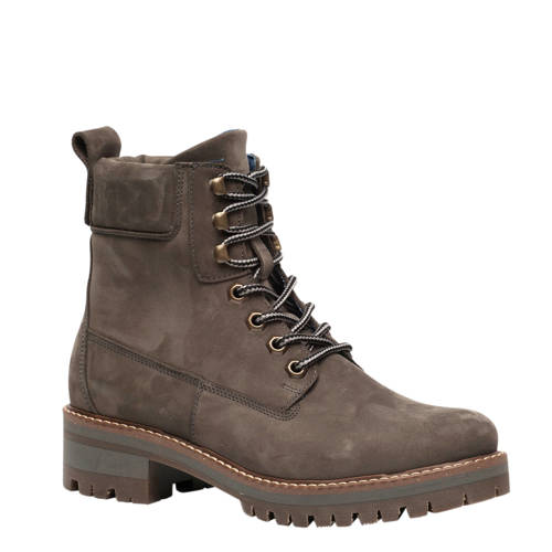 Scapino Twoday Nubuck Leren Veterboots Grijs scapino kopen in de aanbieding