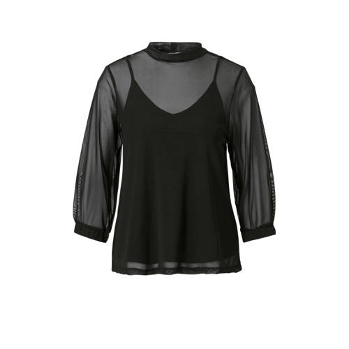 Vila Mesh Top Zwart vila kopen in de aanbieding Vila Mesh Top Zwart vila kopen in de aanbieding