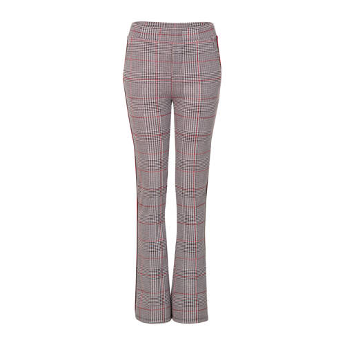 Miss Etam Regulier Flared Broek Pied De Poule Rood miss etam kopen in de aanbieding