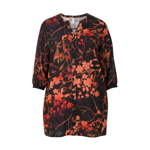 Miss Etam Plus Geboemde Tuniek Zwart miss etam kopen in de aanbieding