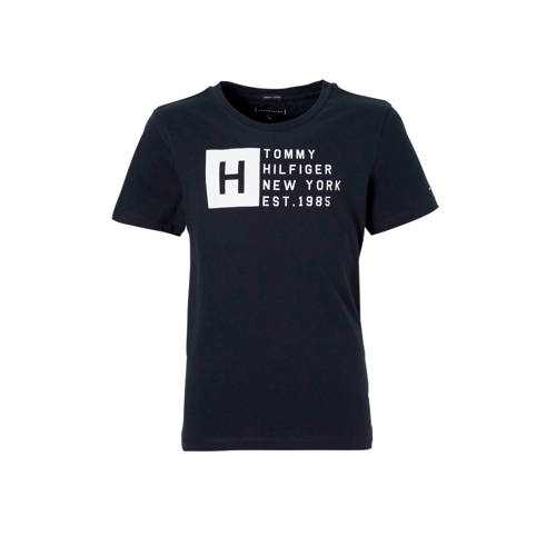 Tommy Hilfiger T Shirt Met Logo Blauw tommy hilfiger kopen in de aanbieding