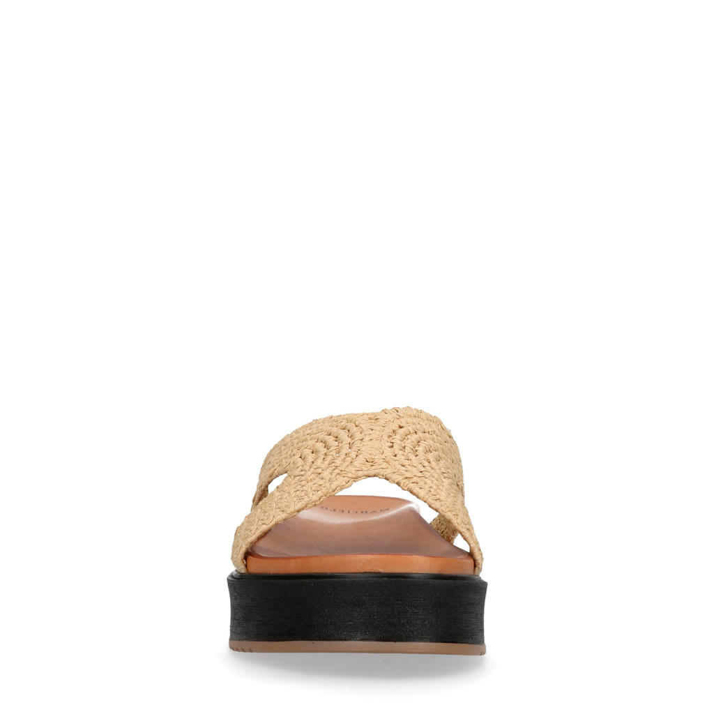 plateau slippers zwart