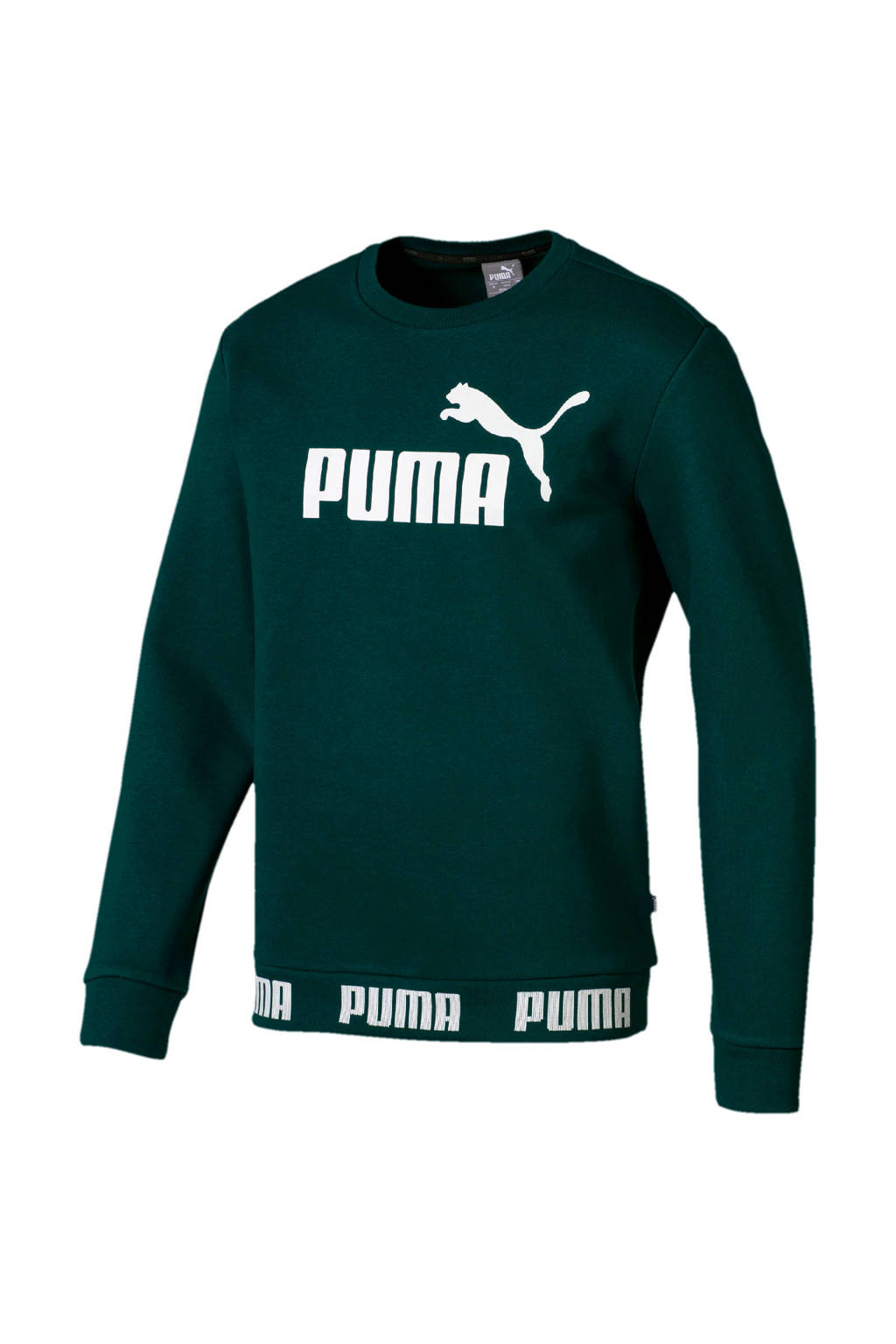 Puma sweater donkerblauw, Groen/wit