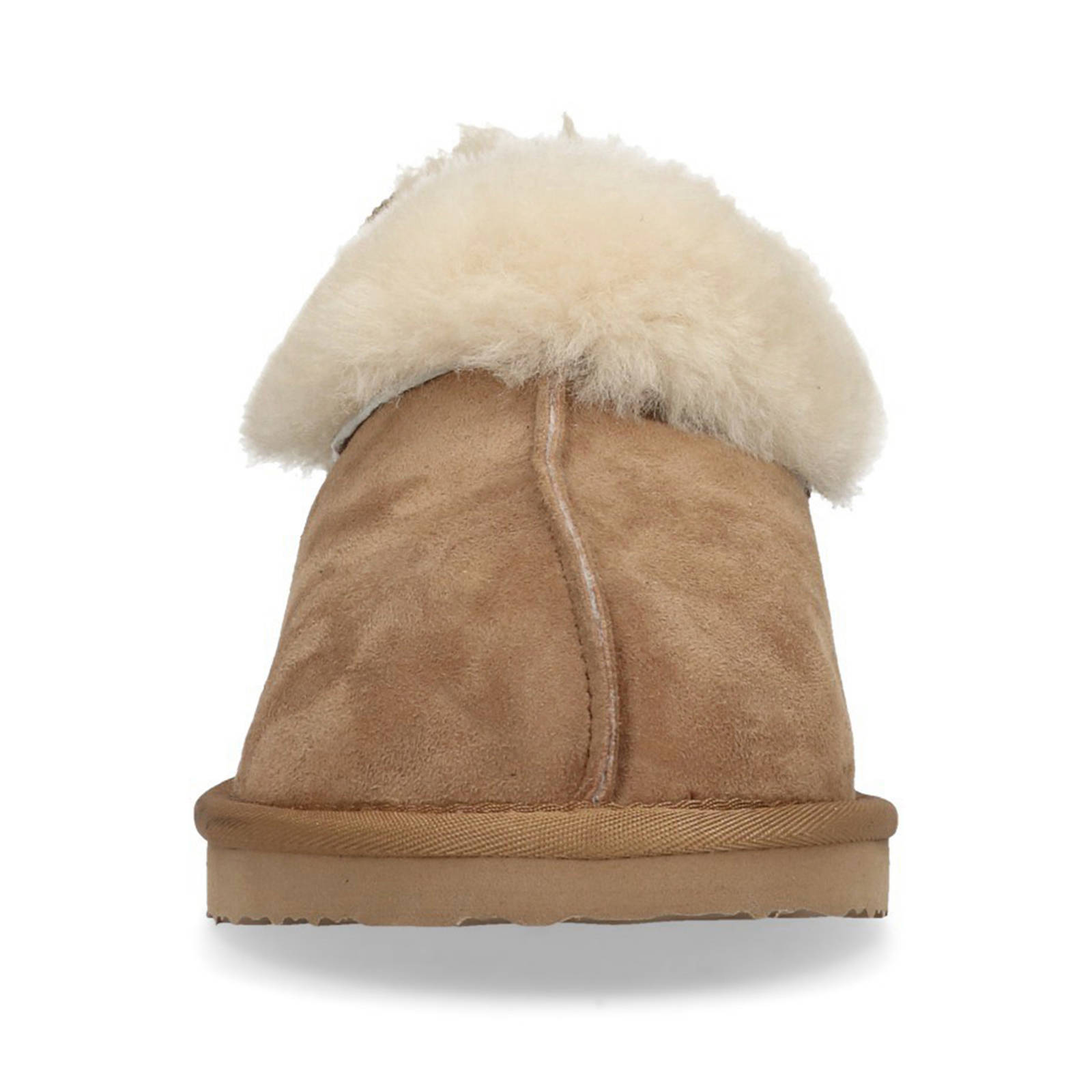 Manfield suède pantoffels cognac | wehkamp
