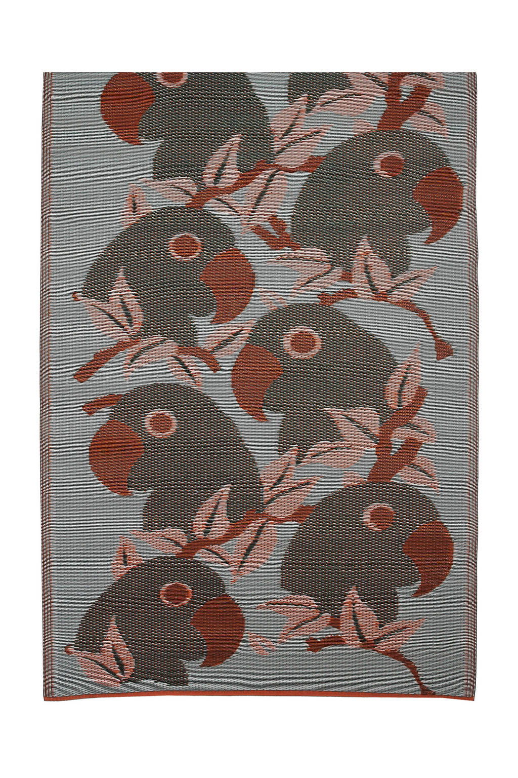 Mica vloerkleed (180x120 cm), Lichtblauw/rood