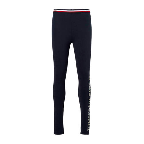 Tommy Hilfiger Legging Met Metallic Logo Blauw tommy hilfiger kopen in de aanbieding