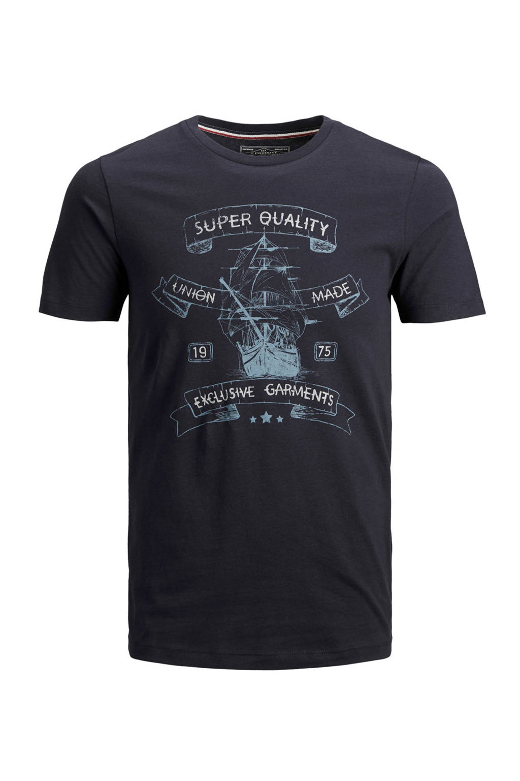 PRODUKT T-shirt met print opdruk, Donkerblauw