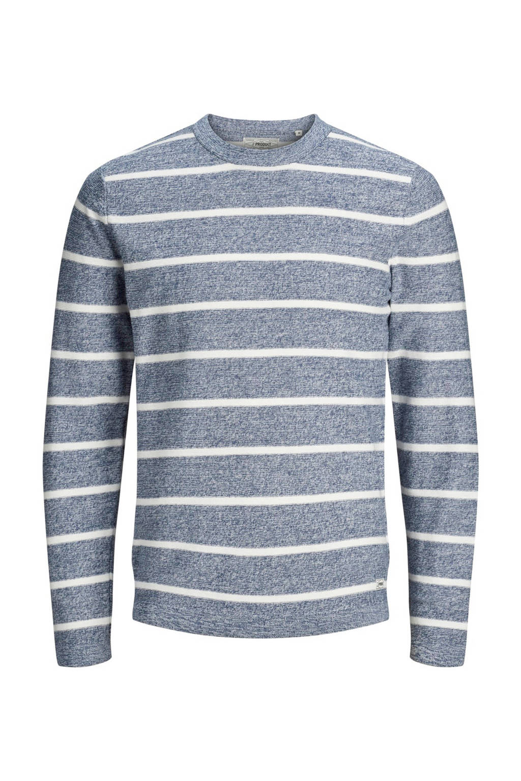 PRODUKT pullover met streep, Blauw/wit
