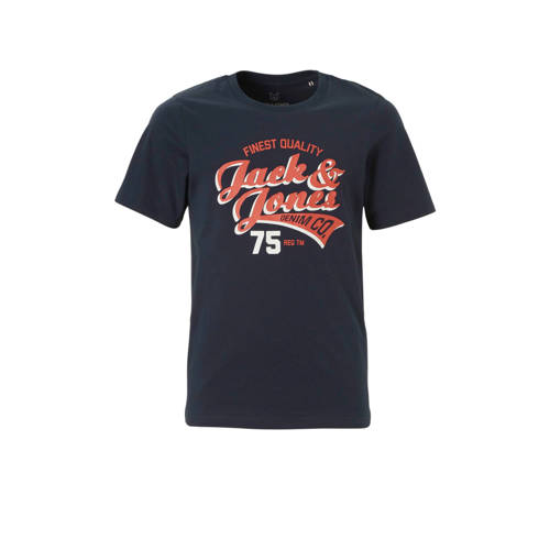 Jack And Jones Junior T Shirt Met Tekst Blauw jack and jones kopen in de aanbieding