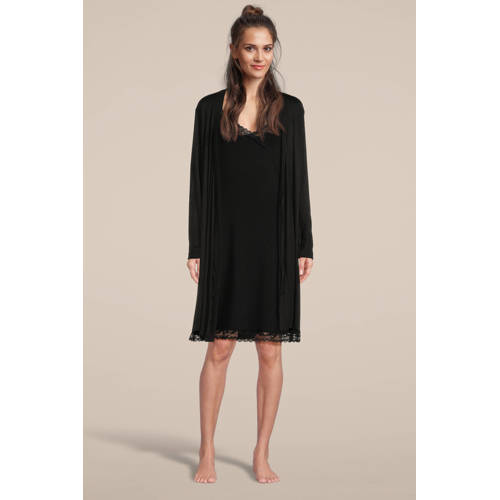 Sassa Mode badjas met viscose zwart afbeelding