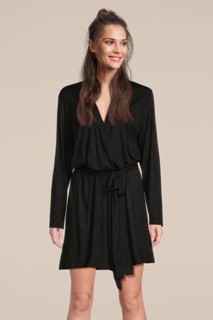 badjas met viscose zwart