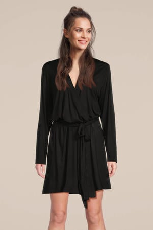 badjas met viscose zwart