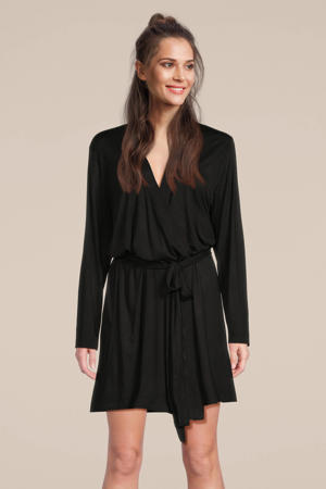 badjas met viscose zwart