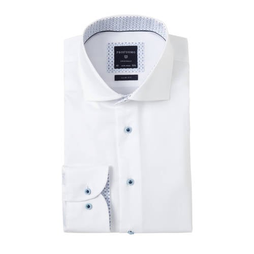 Profuomo Slim Fit Overhemd Wit profuomo kopen in de aanbieding