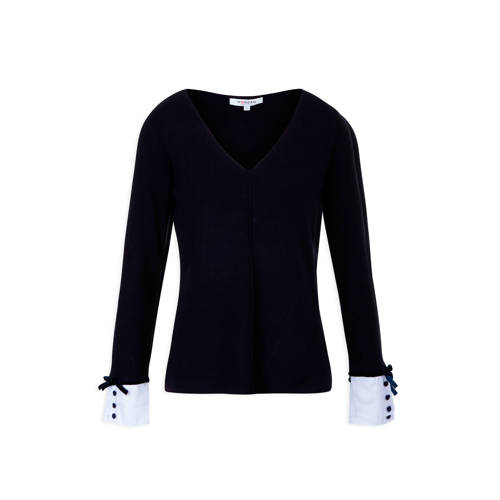 Morgan Trui Met Blouse Detail Blauw morgan kopen in de aanbieding Morgan Trui Met Blouse Detail Blauw morgan kopen in de aanbieding