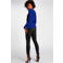 Morgan geribde top met rits blauw