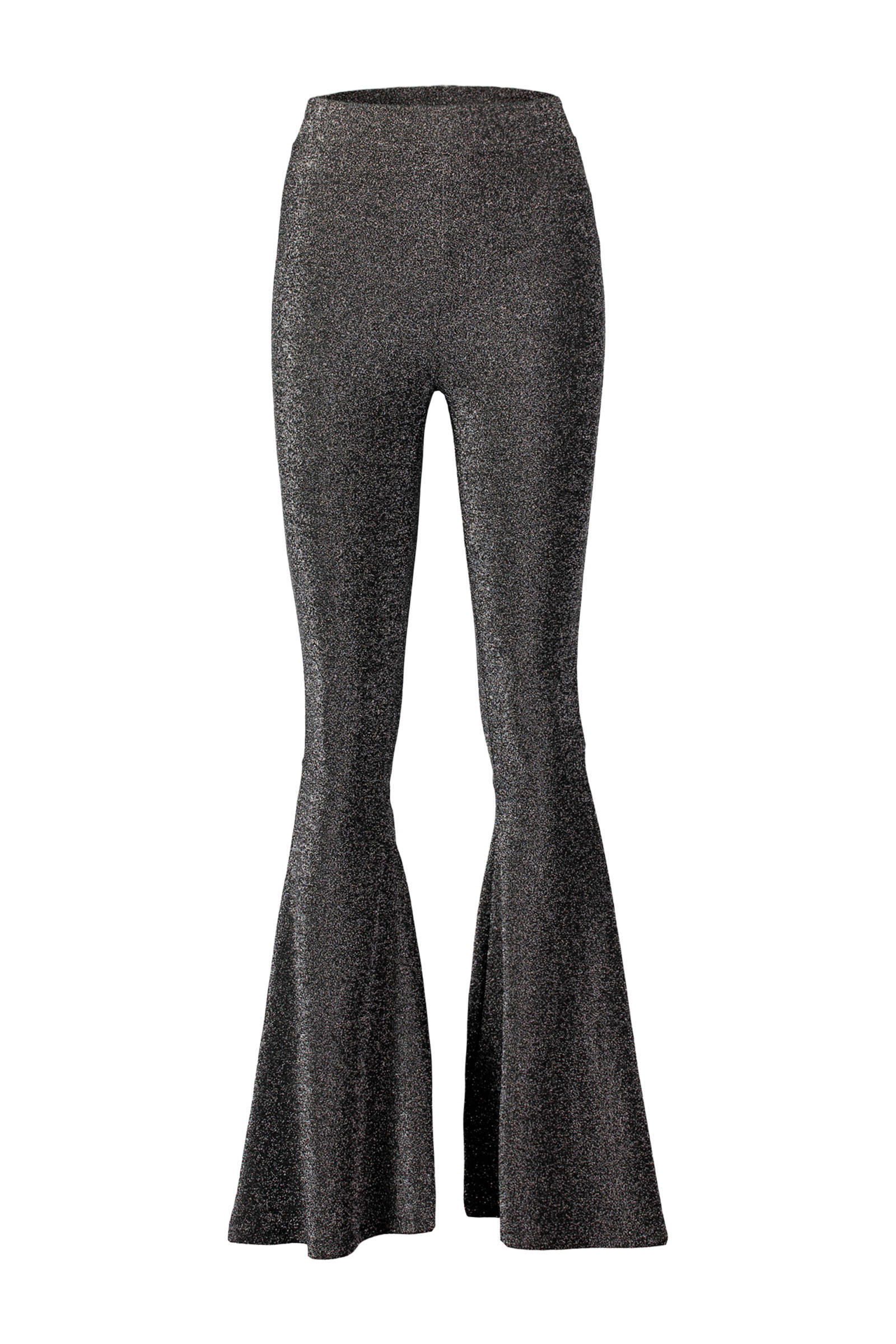 CoolCat high waist flared glitterbroek zilver | wehkamp