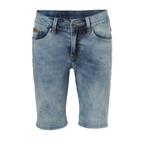 Indian Blue Jeans Slim Fit Jog Denim Bermuda Dann Blauw indian blue jeans kopen in de aanbieding