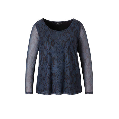 Zizzi Top Met Slangenprint Blauw zizzi kopen in de aanbieding